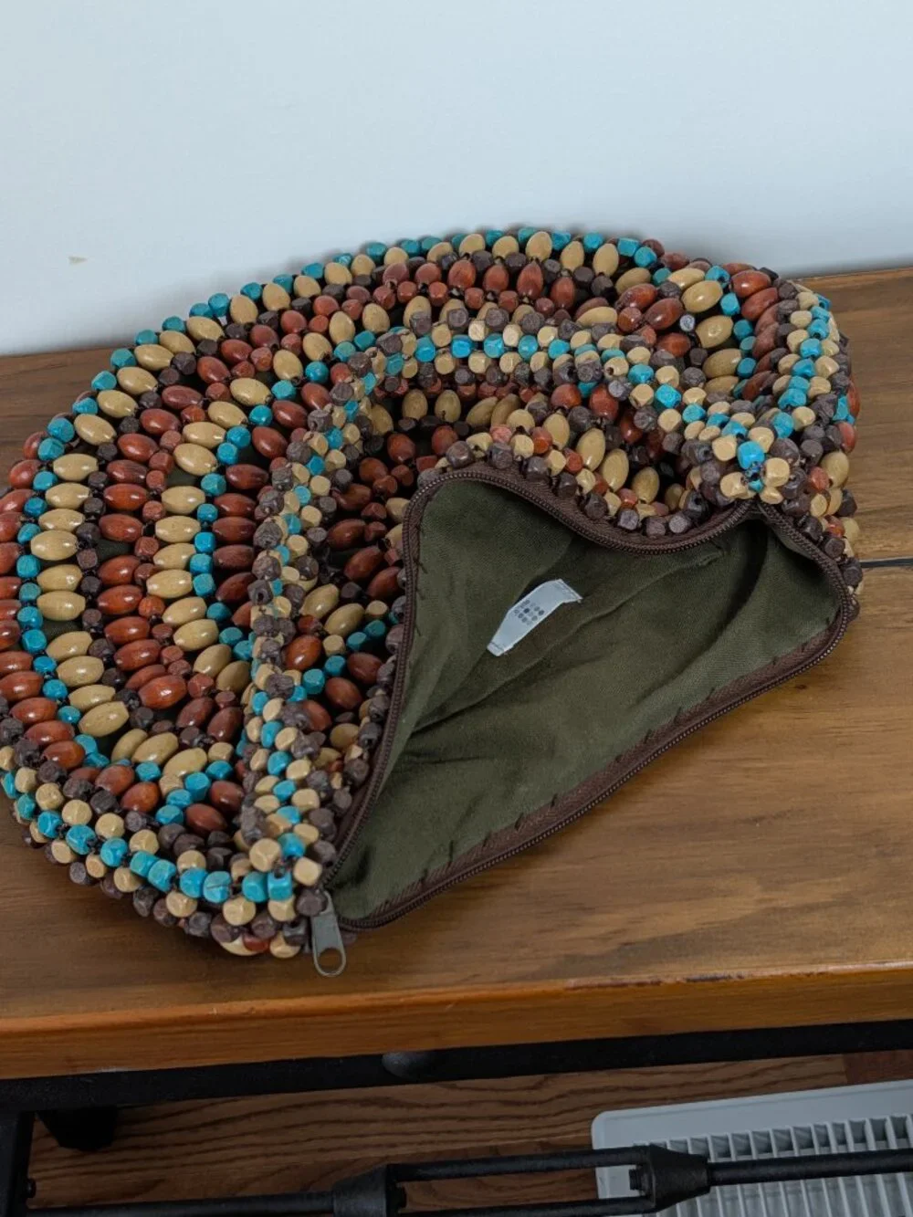 Boho Festival Bag Apt. 9 Beaded Handbag  Zip Closure Lined Multicolor
